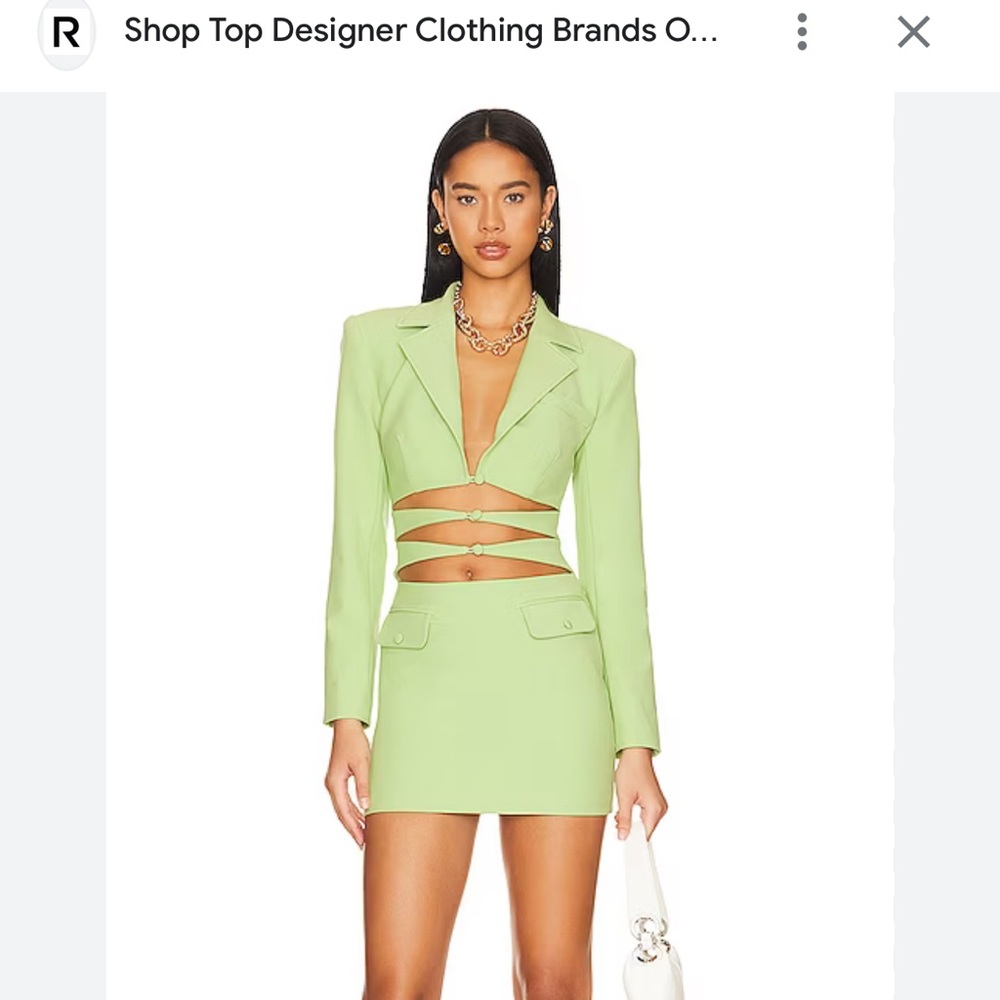 Camila Coelho Light Green Cutout Blazer Mini Dress